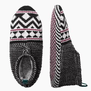 BOMBAS Unisex Fair Isle Striped Gripper Slipper - Double Cushion size Medium